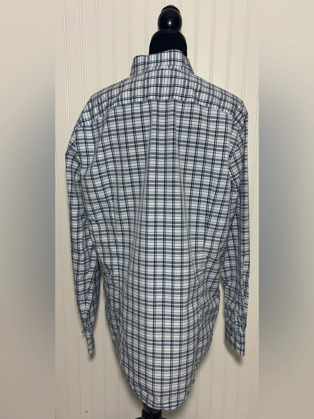 Banana Republic Grant Fit No Iron Shirt Men’s Size XL 120s Pima Cotton Plaid